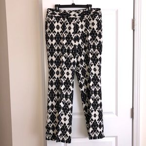 NWT LOFT Aztec print Boho linen-blend trousers